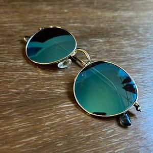 Madewell Fest Aviator Wire Rimmed Gold/Blue Sunglasses